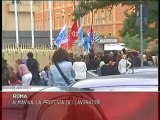 Almaviva, la protesta dei lavoratori