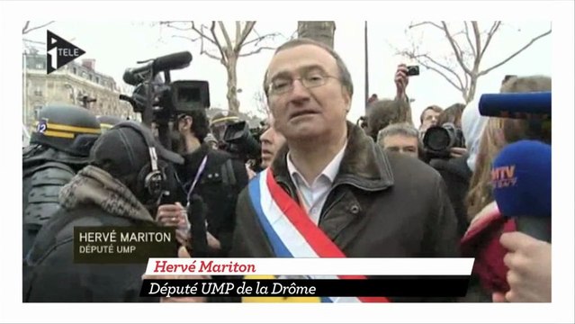 Mariton sévèrement bousculé à la manif pour tous
