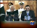 Geo Reports-Justice (r) Khoso Takes Oath as Caretaker PM-25 Mar 2013