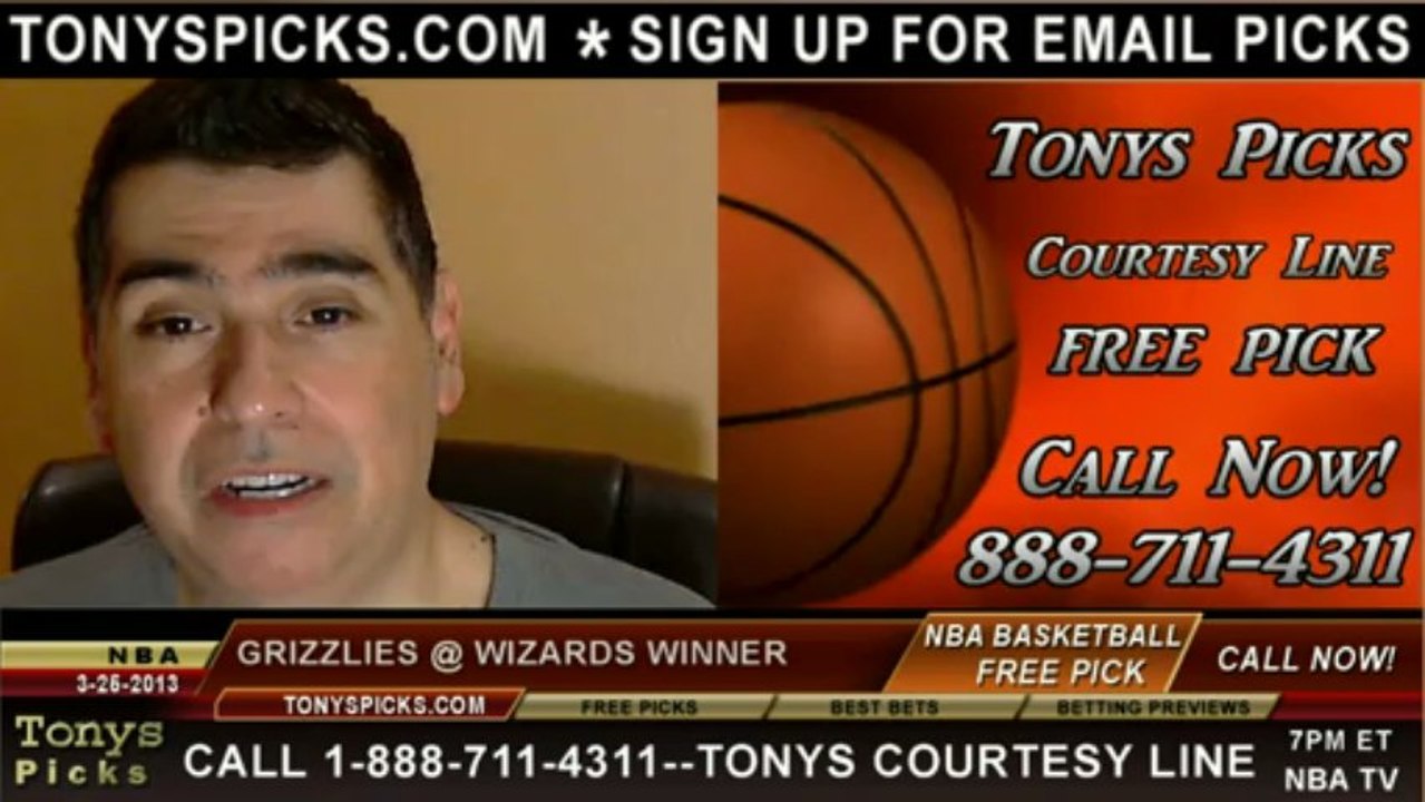 Washington Wizards versus Memphis Grizzlies Pick Prediction NBA Pro Basketball Odds Preview 3-25-2013