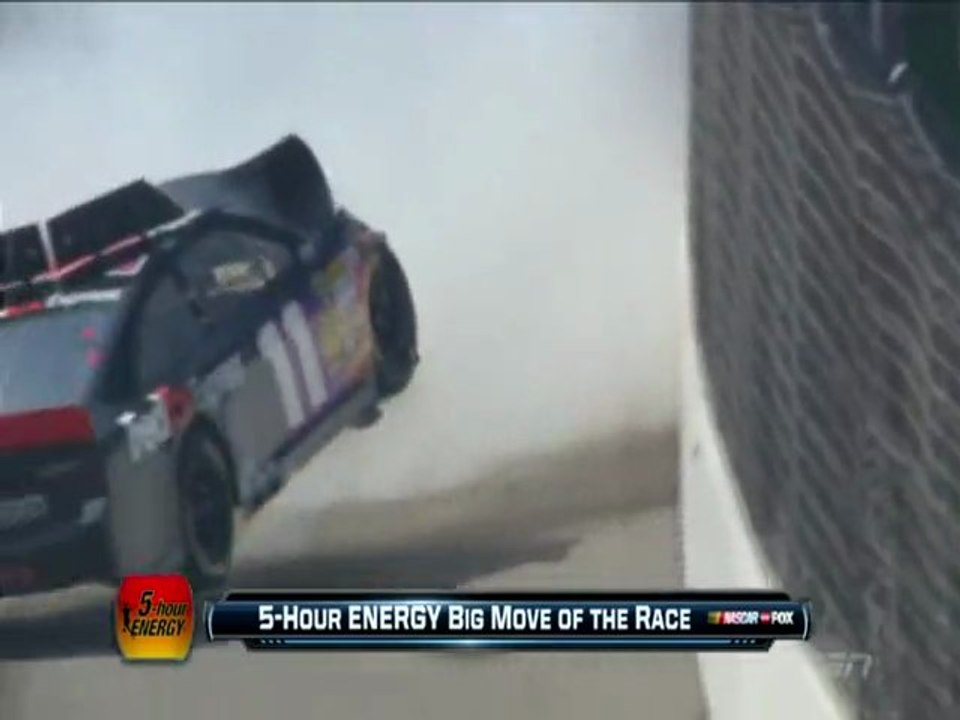 NASCAR Sprint cup Fontana 2013 Huge crash Hamlin + Fight Stewart vs Logano