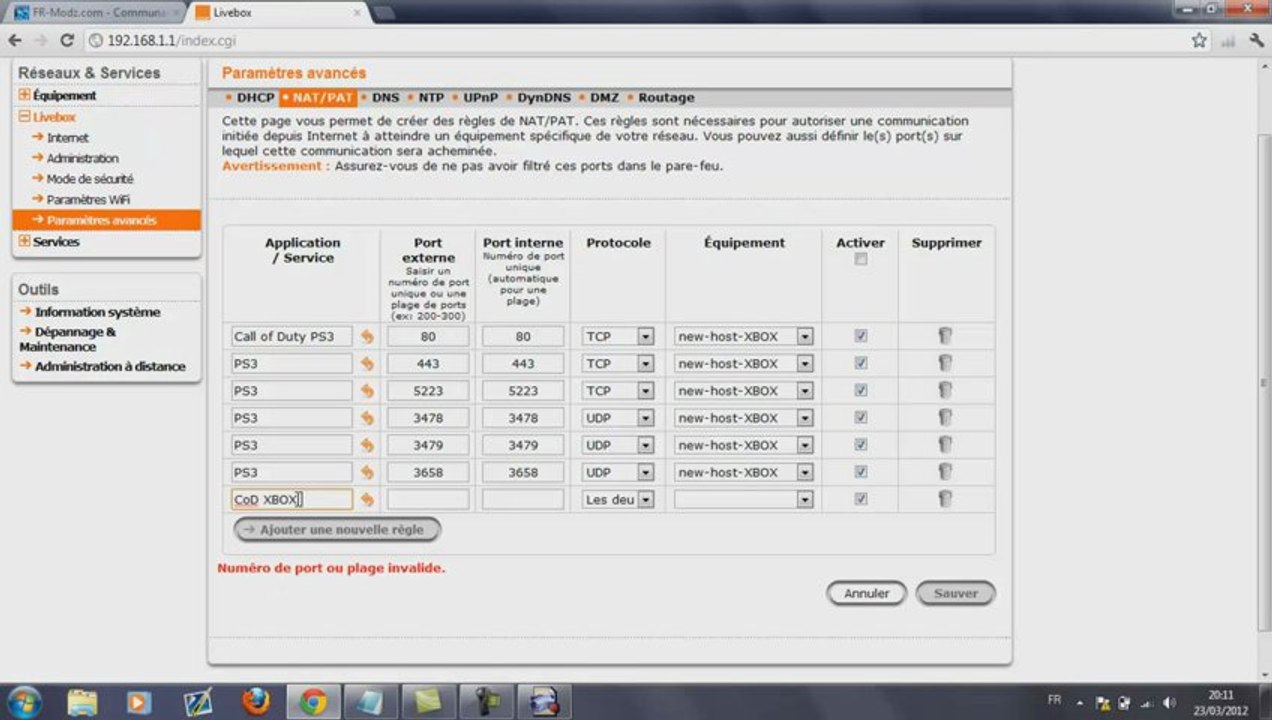 [TUTO] PASSER EN TYPE NAT OUVERT SUR COD !