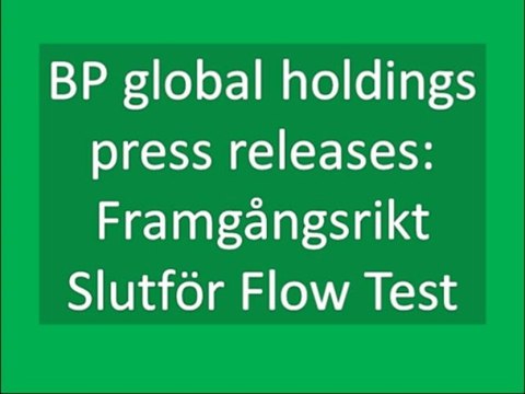 BP global holdings press releases: Framgångsrikt Slutför Flow Test