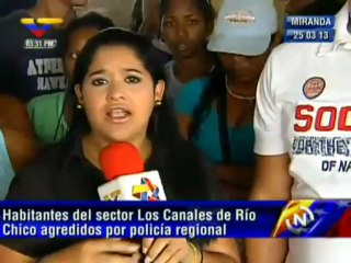 Denuncian agresión de Policía de Radonski contra habitantes de Canales de Río Chico 1/2