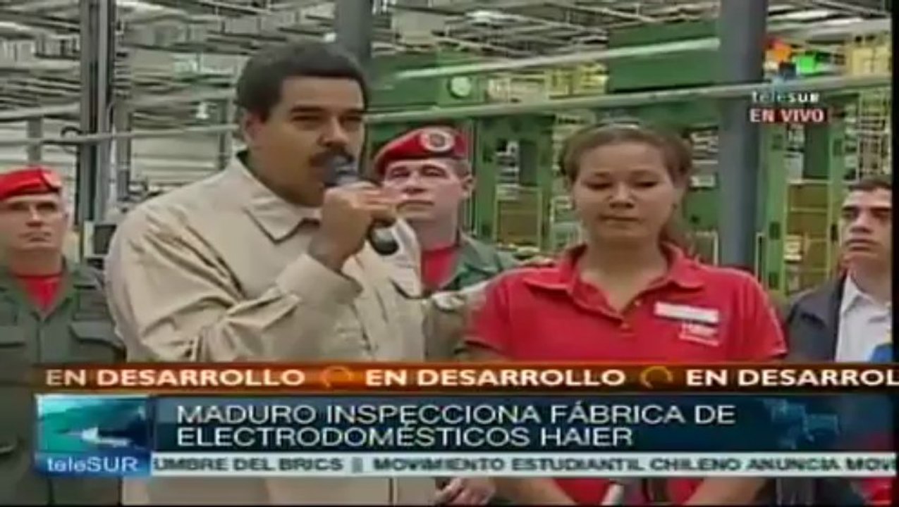 Maduro inspecciona fábrica de electrodomésticos Haier
