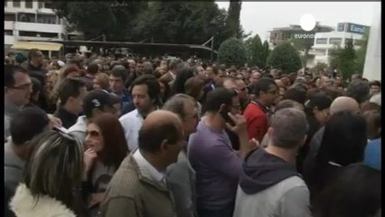 Bank of Cyprus staff protest at Nicosia headquarters