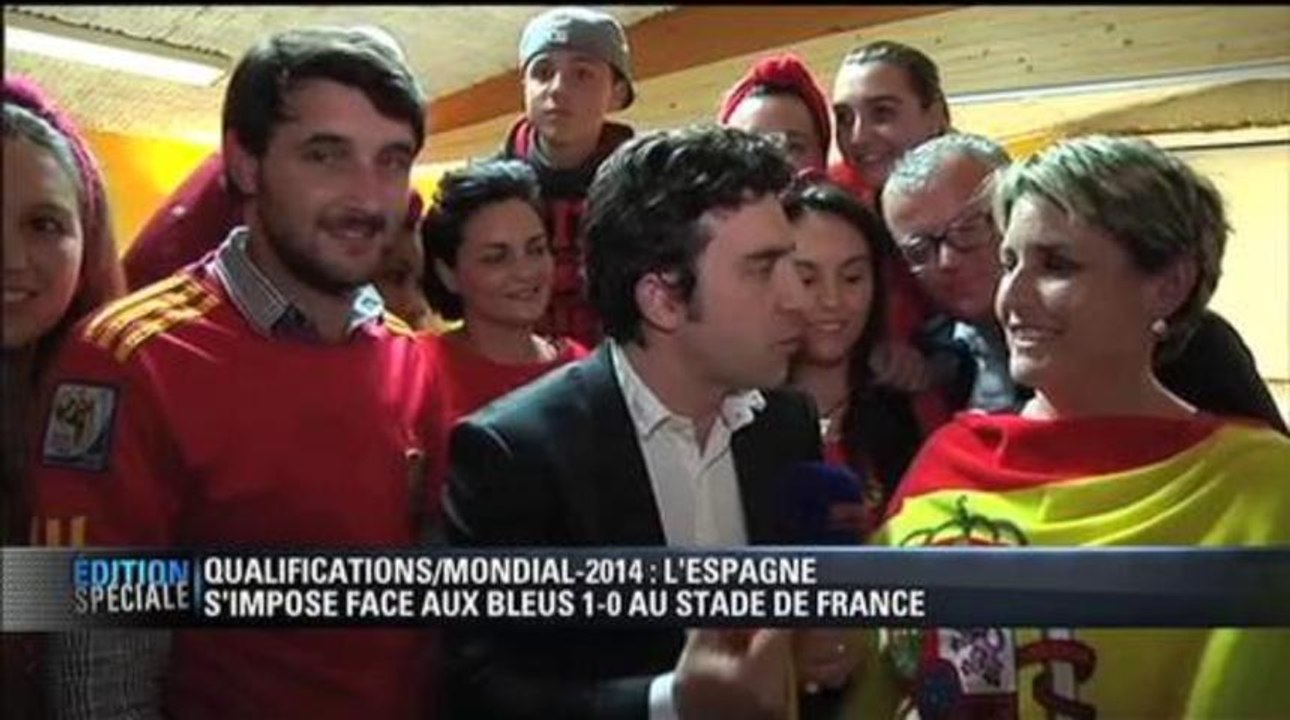 France - Espagne / Les supporters espagnols heu...