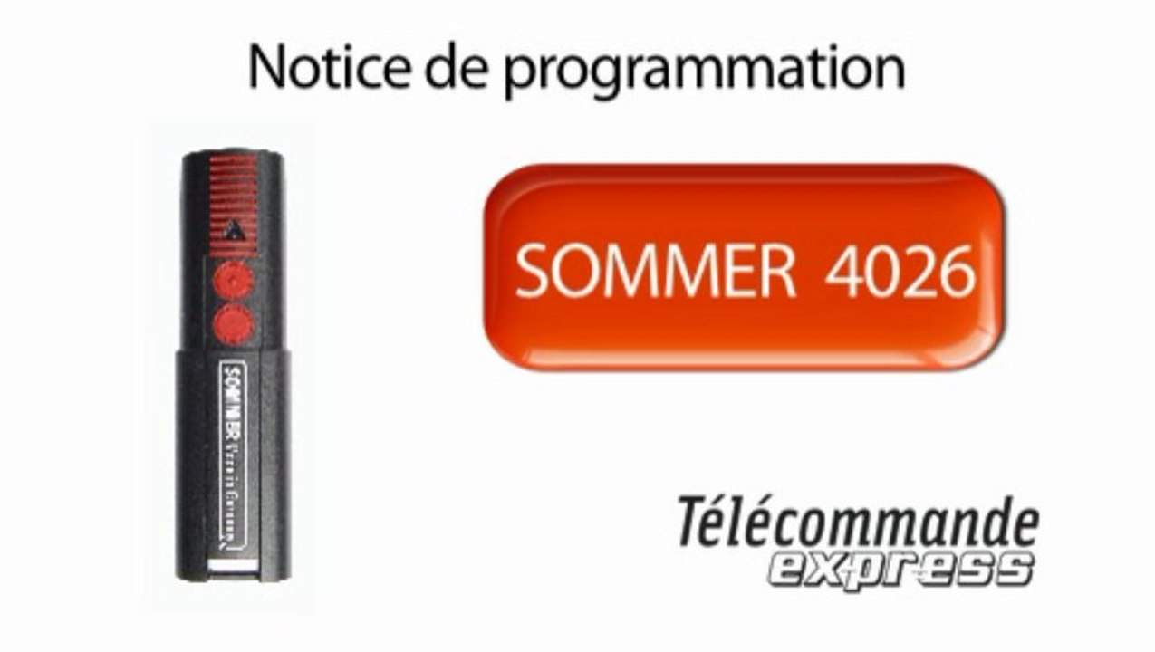 Programmer une Télécommande Sommer 4026 TX03-868-4 - Vidéo Dailymotion