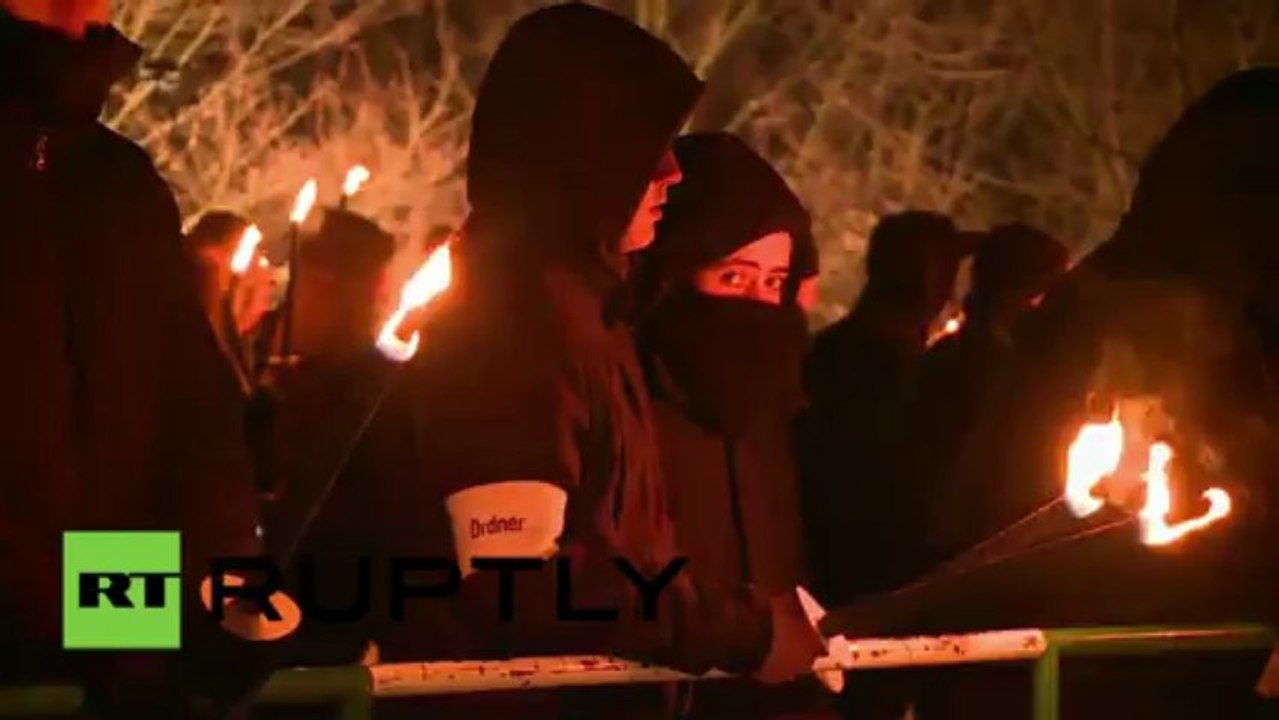 Germany- Neo-Nazi torch vigil opposed by anti-fascists