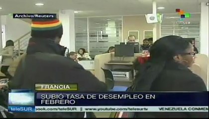 Desempleo en Francia ya alcanza a 3.2 millones de personas