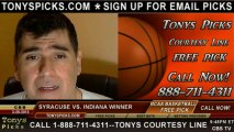 Indiana Hoosiers versus Syracuse Orange Pick Prediction NCAA Tournament College Basketball Odds Preview 3-28-2013