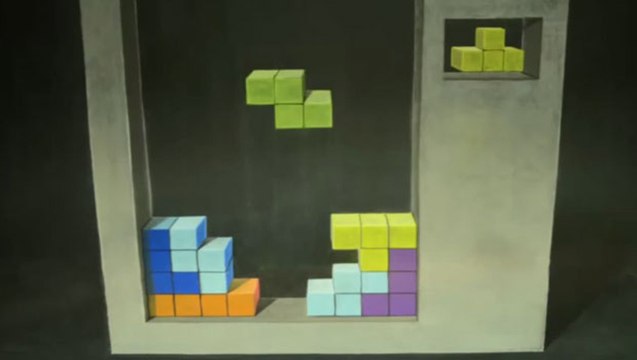 Stop Motion à la Craie de Tétris