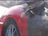 Así quedó el Ferrari calcinado de Éver Banega
