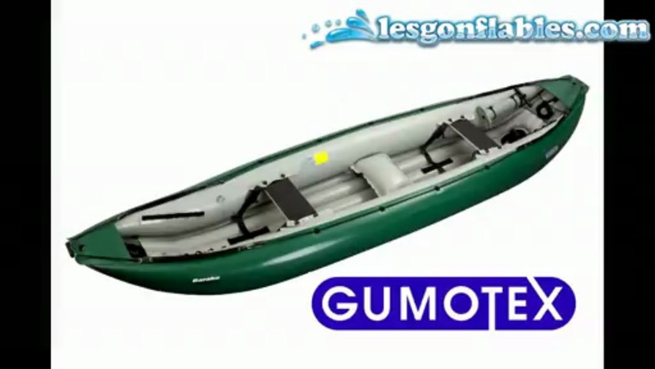 Canoe gonflable Baraka Gumotex en action sur la Semine en France