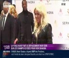 Shakira au Séphora des Champs Elysées interviewer par BFMTV
