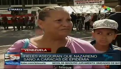 Fieles acompañan procesión del Nazareno de San Pablo