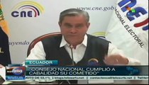 CNE ecuatoriano proclama resultados oficiales