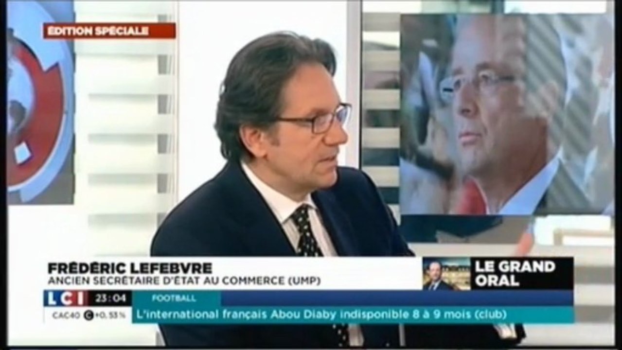 Intervention Hollande - Débat Lefebvre/Mandon (PS) sur LCI