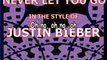 Never Let You Go - in the style of Justin Bieber Karaoke Instrumental Lyrics - YouTube