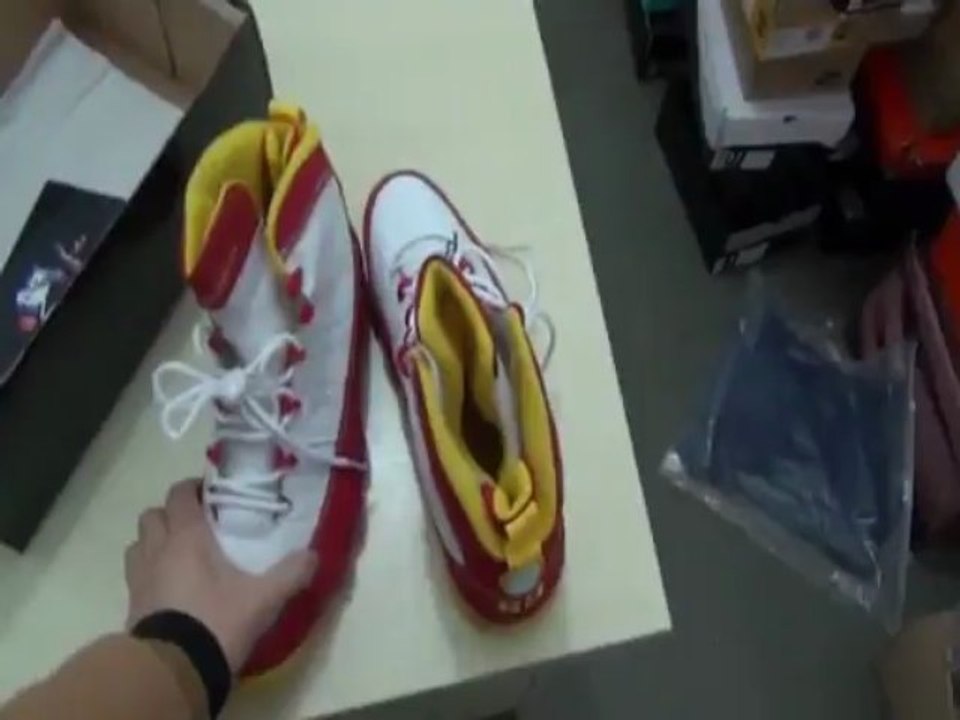 Air jordan 9 retro  gold white red shoes