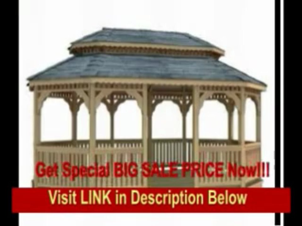 [BEST BUY] 14' x 28' Cedar Oval Double Roof Gazebo