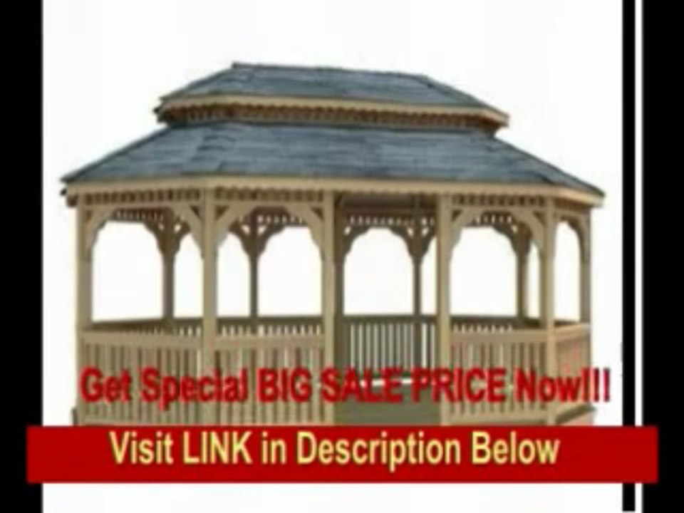 [BEST BUY] 14' x 28' Cedar Oval Double Roof Gazebo