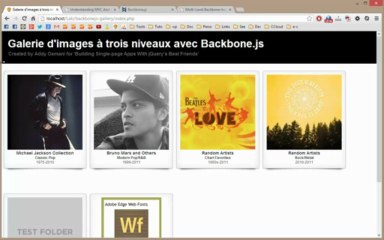 Galerie d'images à trois niveaux avec Backbonejs et jQuery