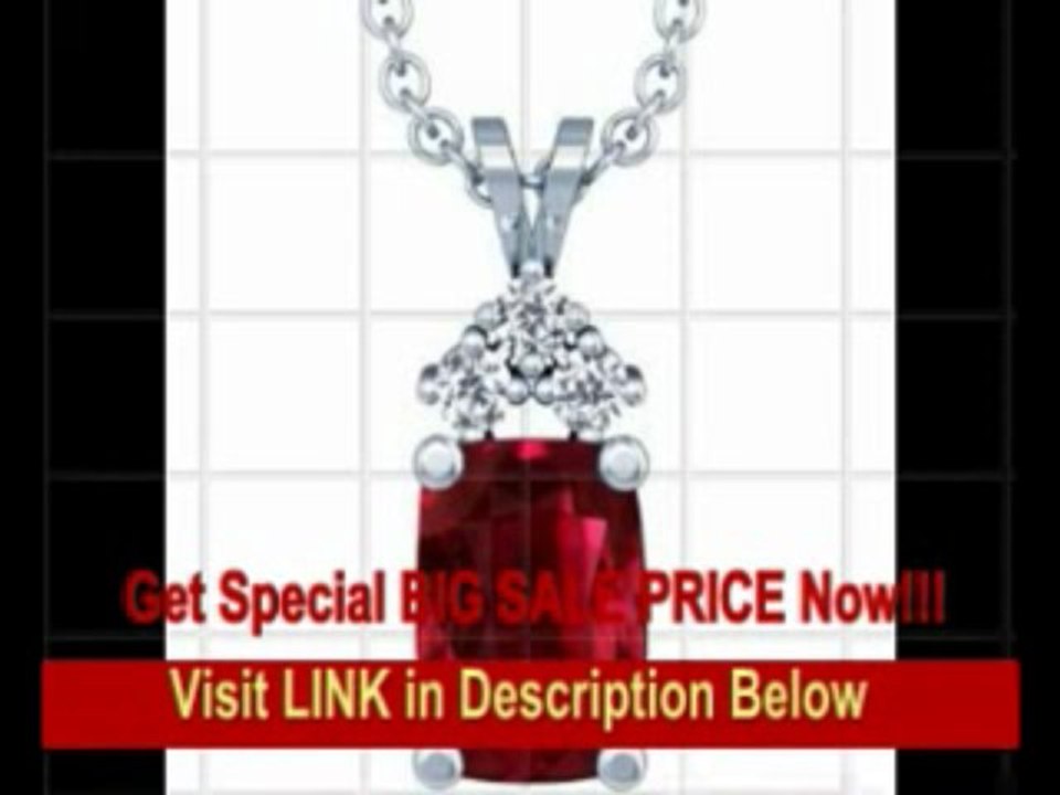 [BEST BUY] Platinum Cushion Cut Ruby And Round Diamond Pendant