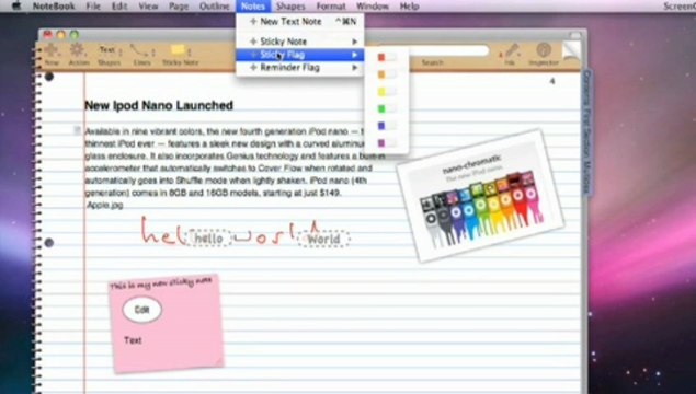 Diagramming & Using Sticky Notes in Circus Ponies NoteBook