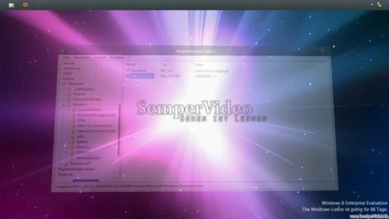 Windows 8: Lockscreen deaktivieren