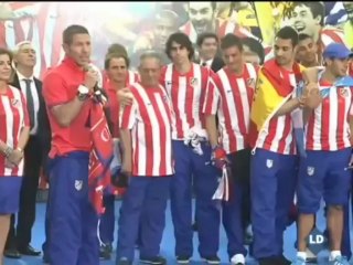 El Atlético de Madrid celebra en el Ayuntamiento el título de la Europa League