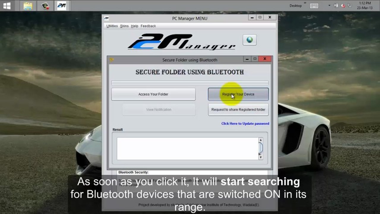 PC Manager - Secure Folder Using Bluetooth
