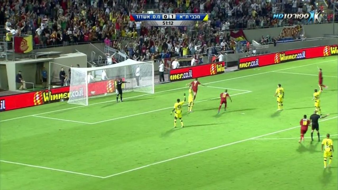 ליגת העל עונת 12/13 מחזור 6 - מכבי ת"א Vs מ.ס אשדוד - השער של מקרייב