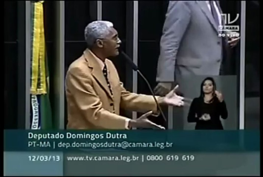Dep Domingos Dutra fala do Novo Presidente CDHM Pr Feliciano RACISTA 03/2013