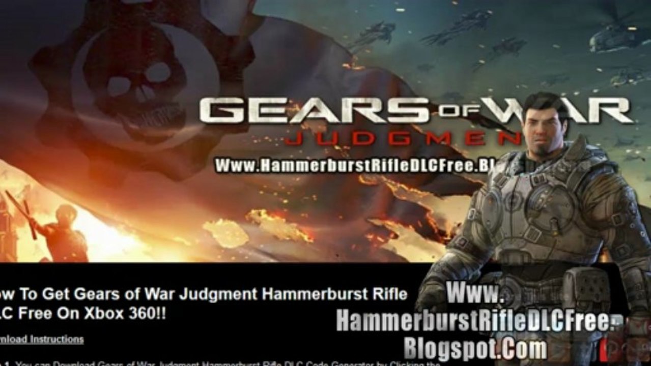 Gears of War Judgment Hammerburst Rifle DLC Free Giveaway