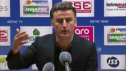Conférence de presse ESTAC Troyes - AS Saint-Etienne : Jean-Marc FURLAN (ESTAC) - Christophe  GALTIER (ASSE) - saison 2012/2013