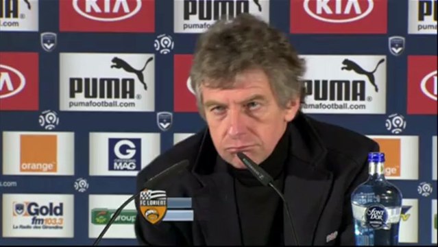 Conférence de presse Girondins de Bordeaux - FC Lorient : Francis GILLOT (FCGB) - Christian GOURCUFF (FCL) - saison 2012/2013