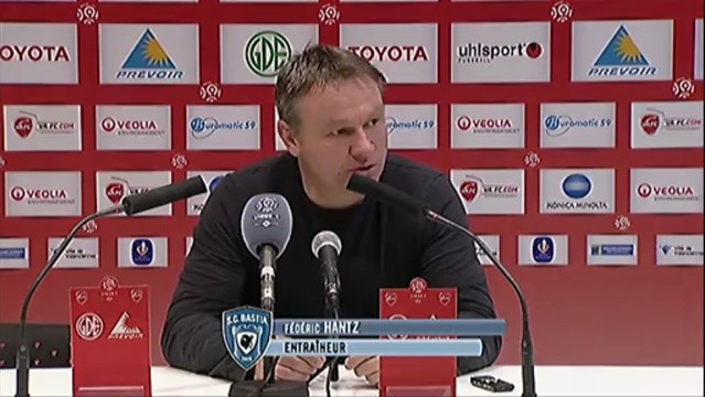 Conférence de presse Valenciennes FC - SC Bastia : Daniel SANCHEZ (VAFC) - Frédéric HANTZ (SCB) - saison 2012/2013