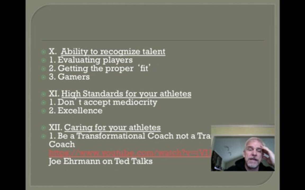 Module 4 - Desirable Qualities of a Head Coach - Lecture - Part 2 - Coach Rader