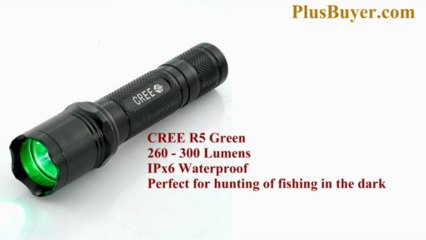 CREE R5 Green Light LED Flashlight (300 Lumens, Waterproof)