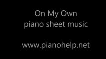 On My Own - Les Miserables piano sheet music