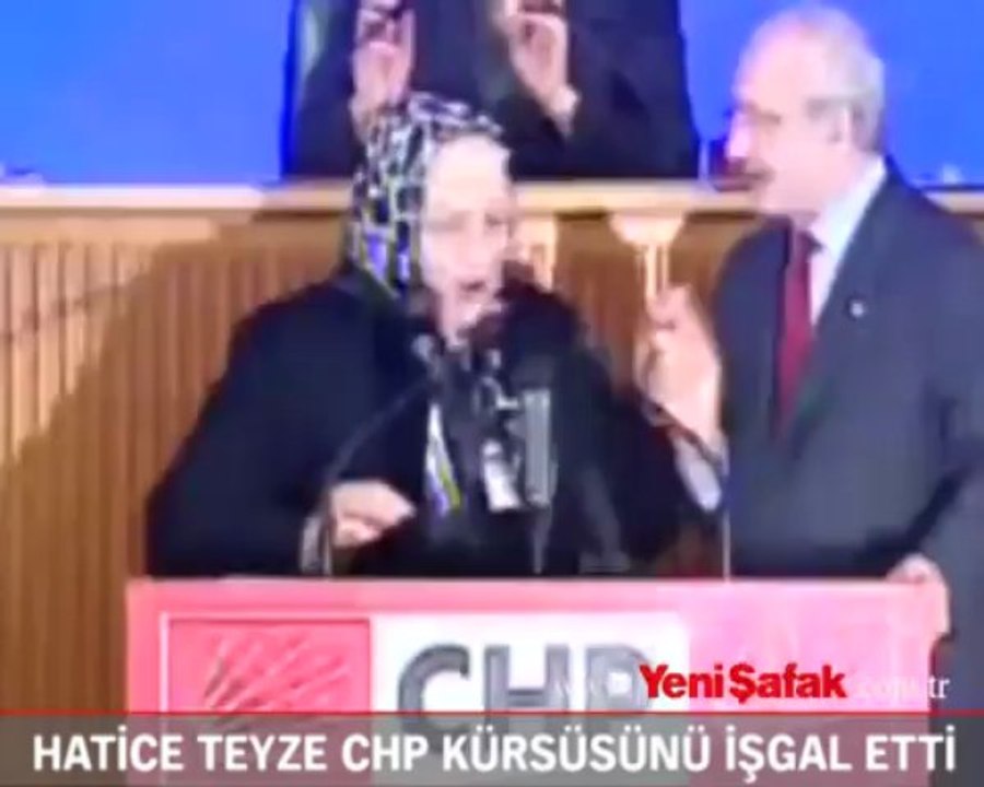 Trabzonlu Hatice Teyze CHP kürsüsünü işgal etti