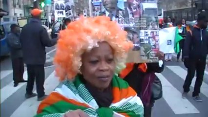 Christine Zékou à la marche de soutien au Pr Gbagbo à Paris-31 mars 2013