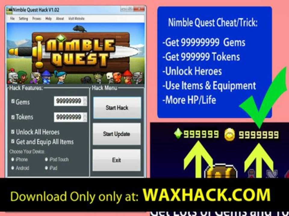 Nimble Quest Cheat Free Gems and Tokens iPhone iPad Cheat