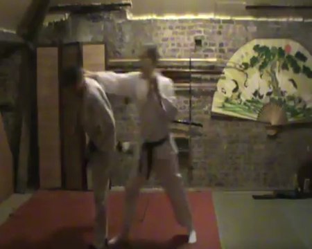 Ushiro ura mawashi geri : sabaki to atama oshi