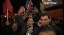 PSG-Barcelone / Les supporters parisiens heureux à la sortie du Parc - 02/04