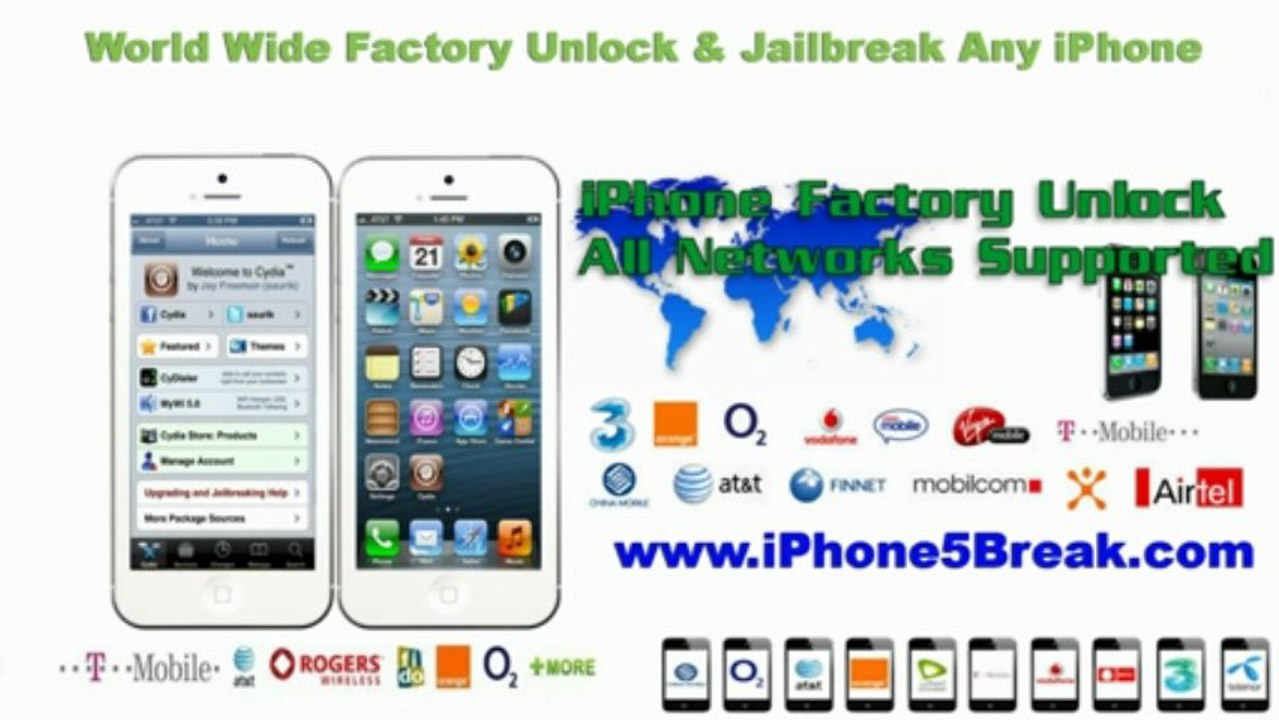 Unlock iPhone 5, 4S, 4 Verizon, AT&T, Sprint, Vodafone, O2, Rogers
