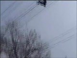 China Drunk Man Dangles From Power Cables