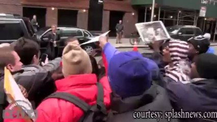 Shia Labeouf Exchanges Words with Fans before David Letterman Show