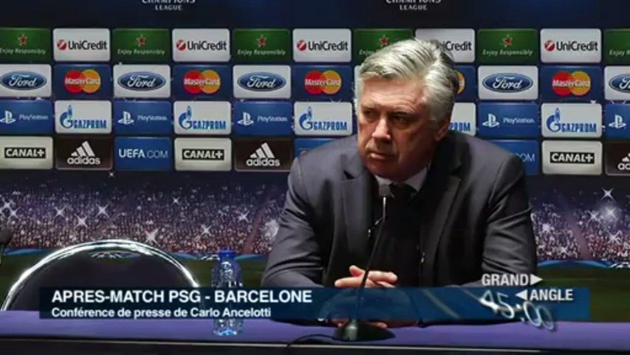 Paris Saint-Germain - FC Barcelone : la conférence d'après-match de Carlo Ancelotti